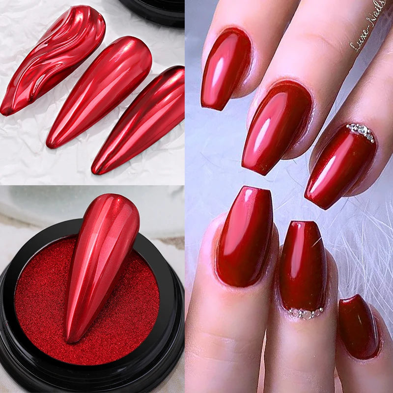 1Box Moonlight Nail Powder Silver Fine Glitter Metallic Effect Pigment UV Gel Polish Dust Aurora Nail Decorations