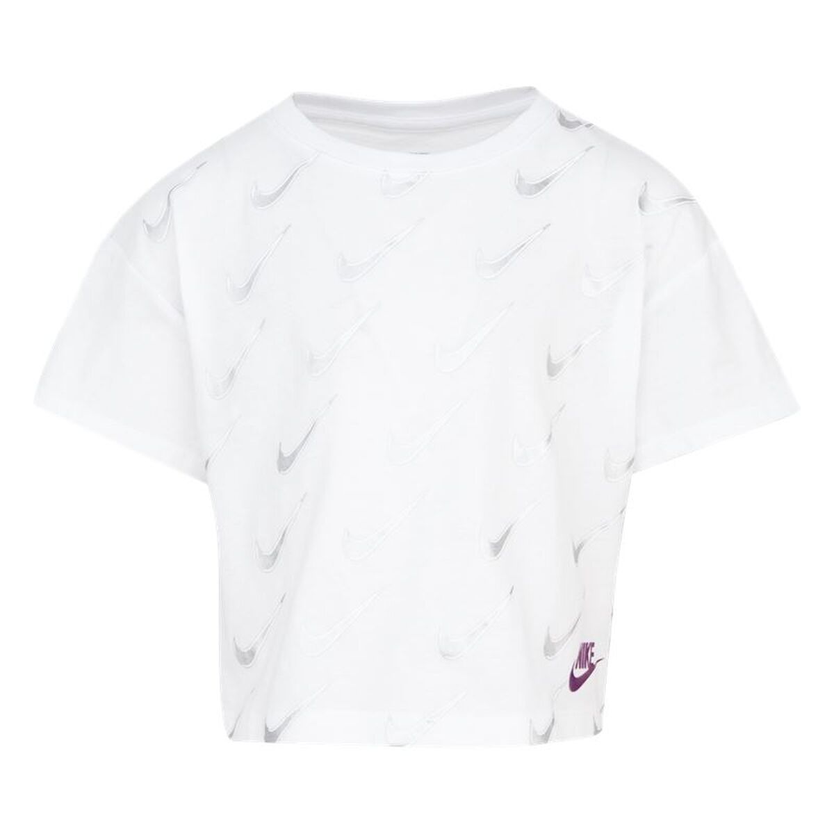 Child's Short Sleeve T-Shirt Nike 36I352-001 White-0