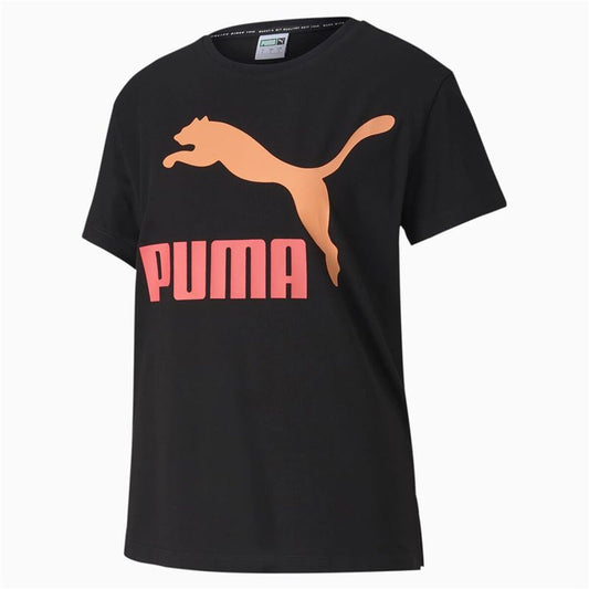 Women’s Short Sleeve T-Shirt Puma Puma Classics Logo Tee Black-0
