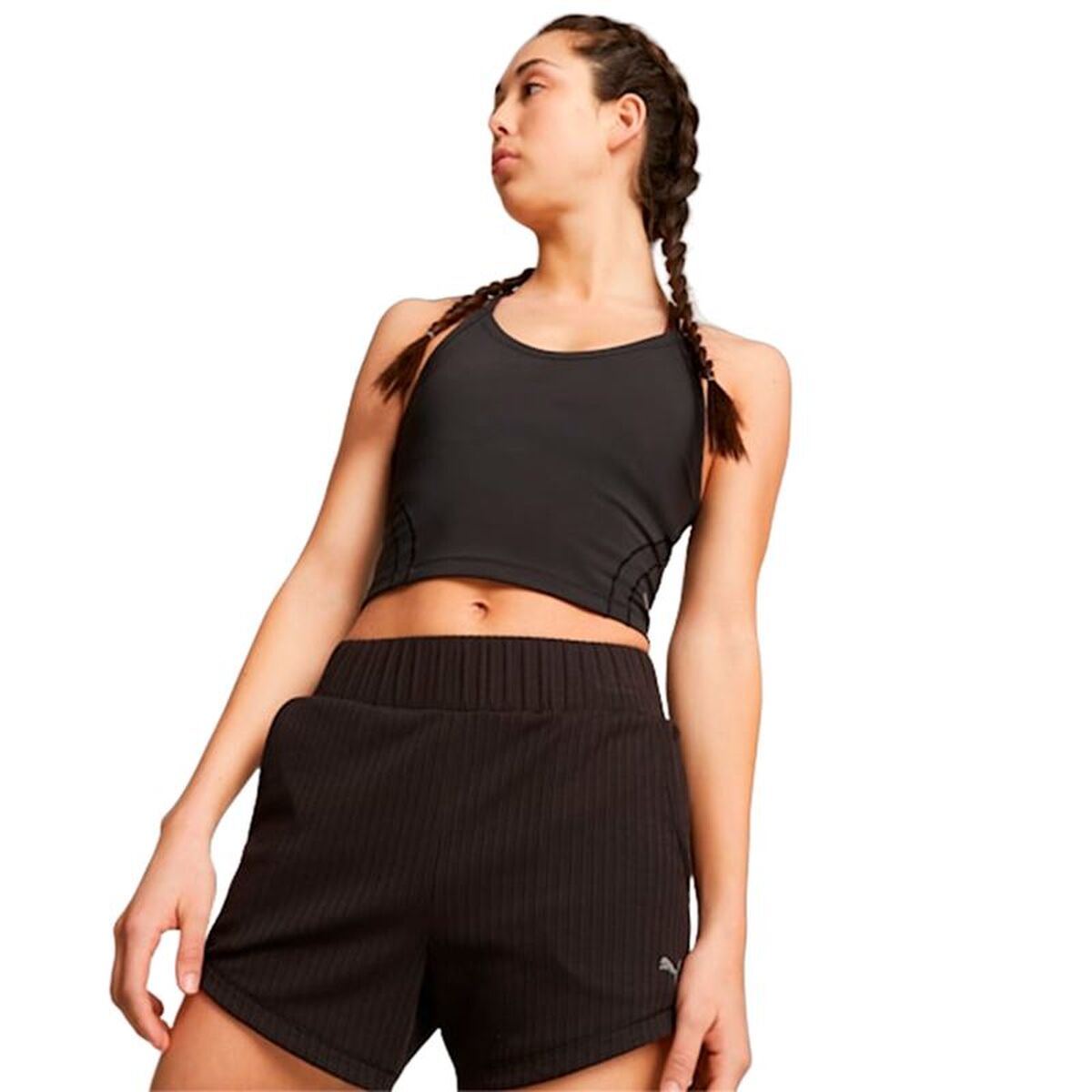 Women's Sleeveless T-shirt Puma Puma Studio Ultrabare Black-3