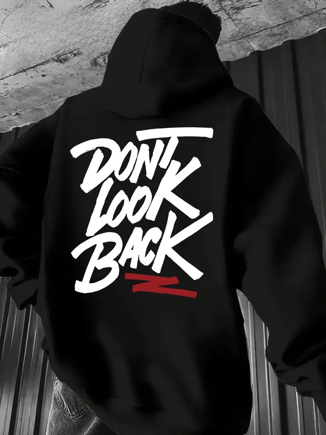 2025 Hooded Sweatshirt (Back Label "No Longer Looking Back") New Men's Pullover Long-sleeved Drawstring Hooded Sweatshirt
