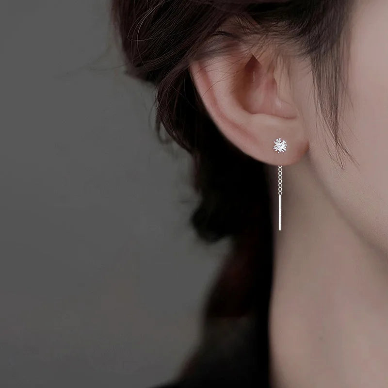 S925 Silver Dandelion Drop Earrings | Women's Trendy Chain Tassel Jewelry