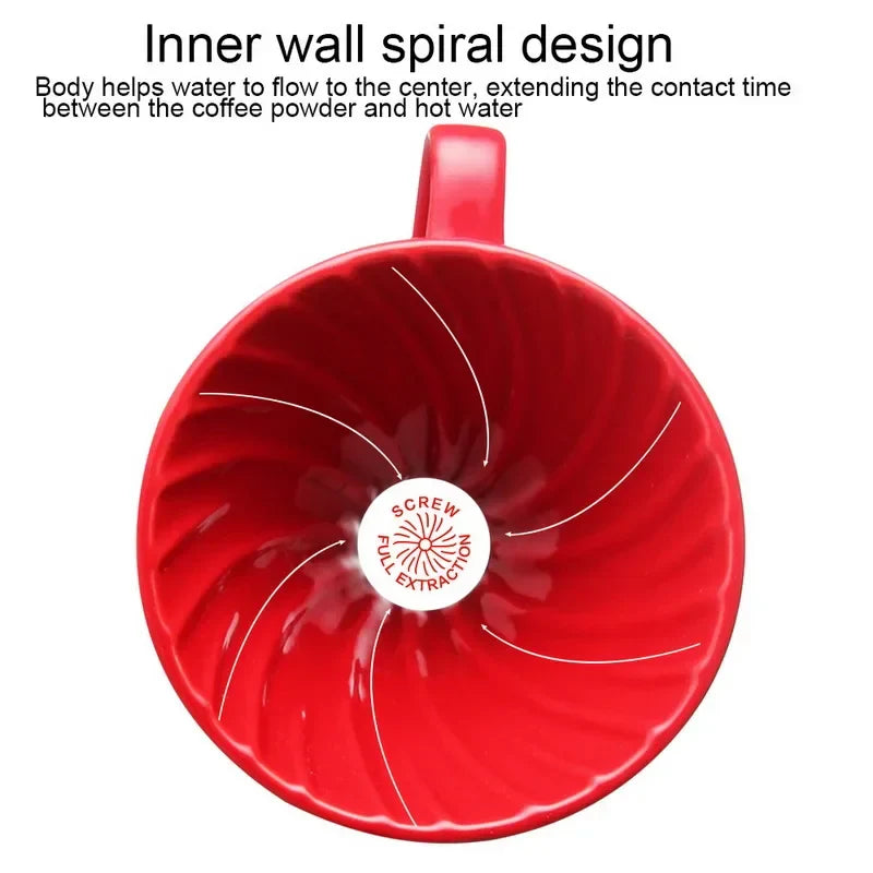 Ceramic Coffee Dripper – Engine-Style Pour Over (Reusable, 1–4 Cups)-4