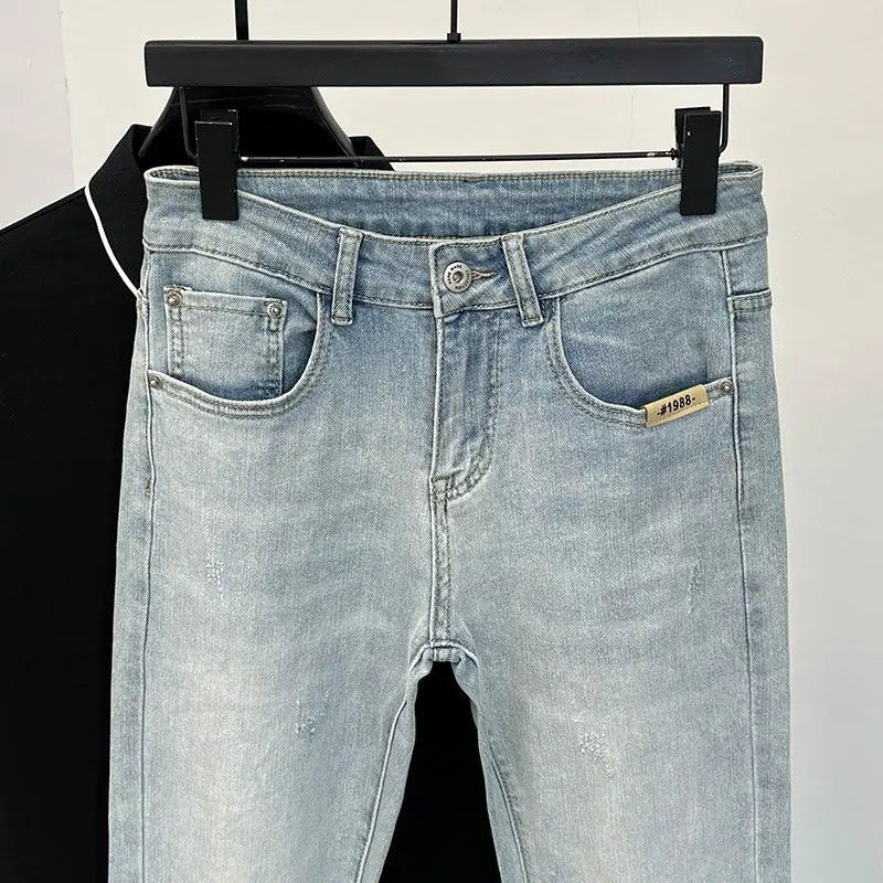 Men Skinny Jeans – Light Color Slim Fit Casual Fashion Denim