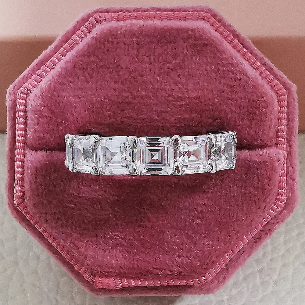 2022 Eternity Diamond Ring 925 Sterling silver Engagement Wedding Band Rings for Women Men Promise Birthday Party Jewelry Gift