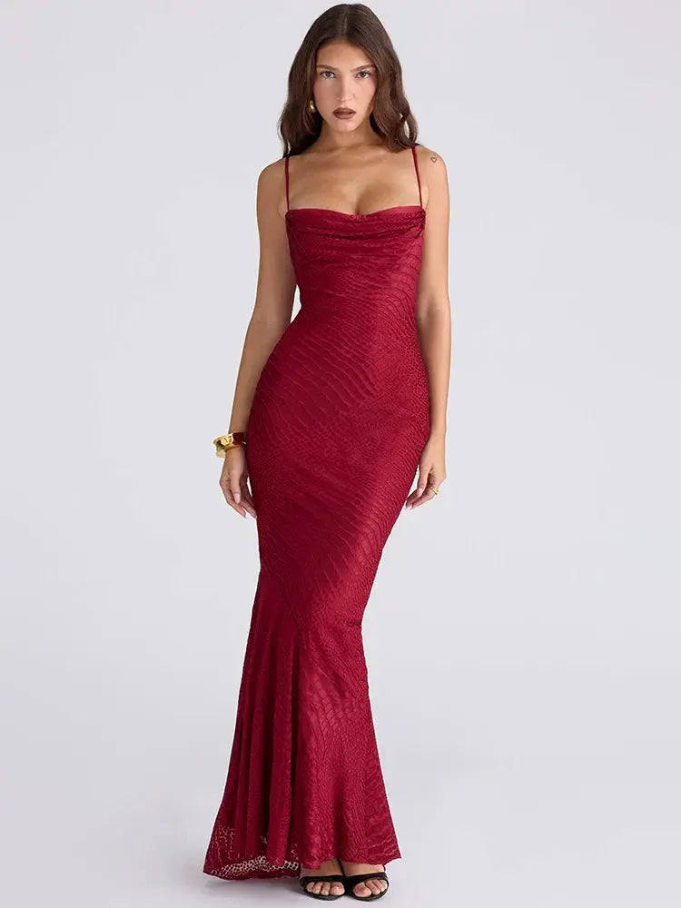Elegant Sleeveless Fishtail Evening Dress