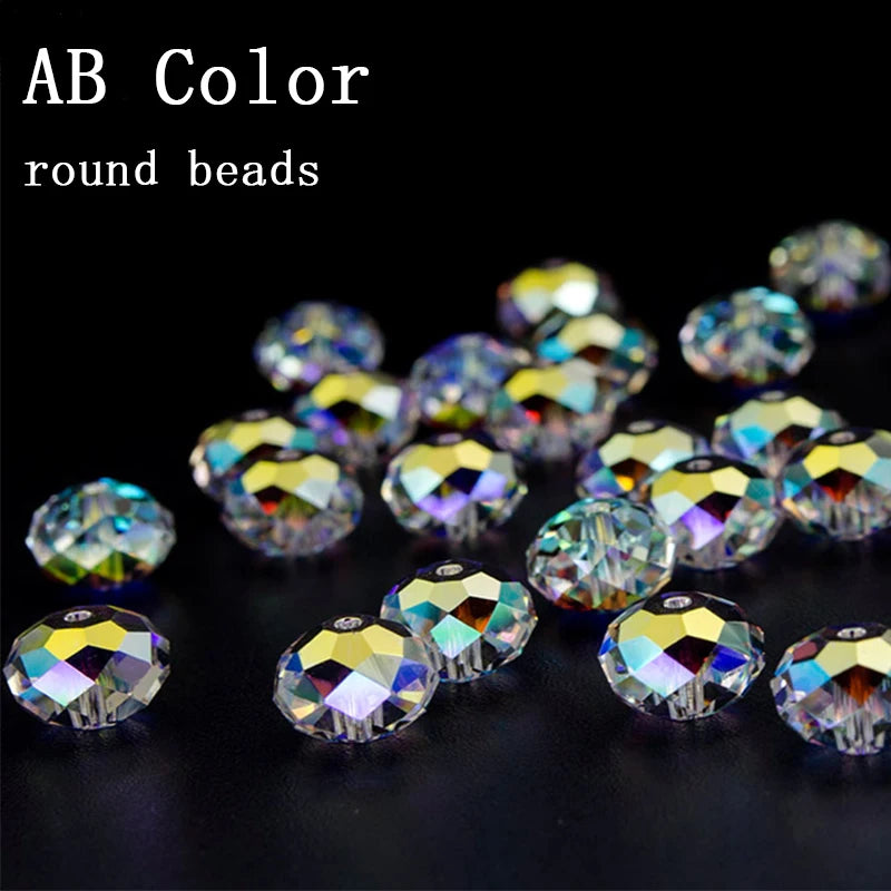 180-250PCS 4/6/8/10MM AB Color Crystal Beads for Jewelry Making Supplies Kit Bracelets DIY Beads + Elastic Thread Set