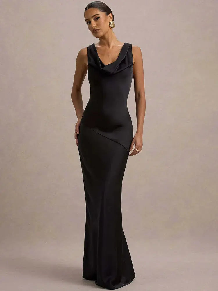 Sleeveless Lace-Up Backless Party Gown