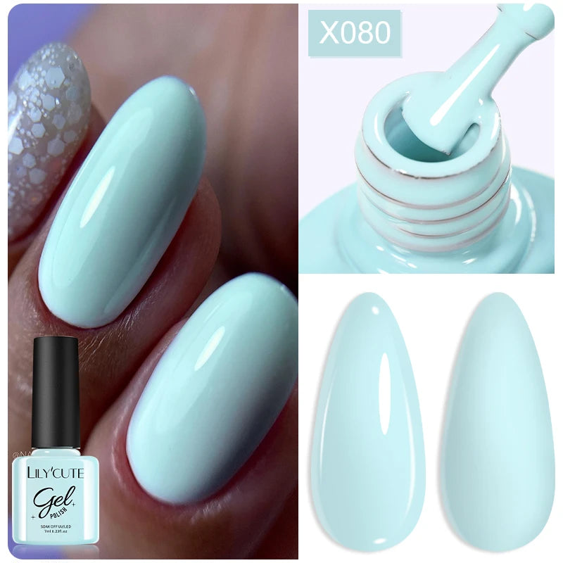 LILYCUTE 7ml Neon Reflective Nail Gel Polish Dark Flash Glitter Effect Fluorescent Gel Soak Off UV Gel Summer Nail Art Varnish