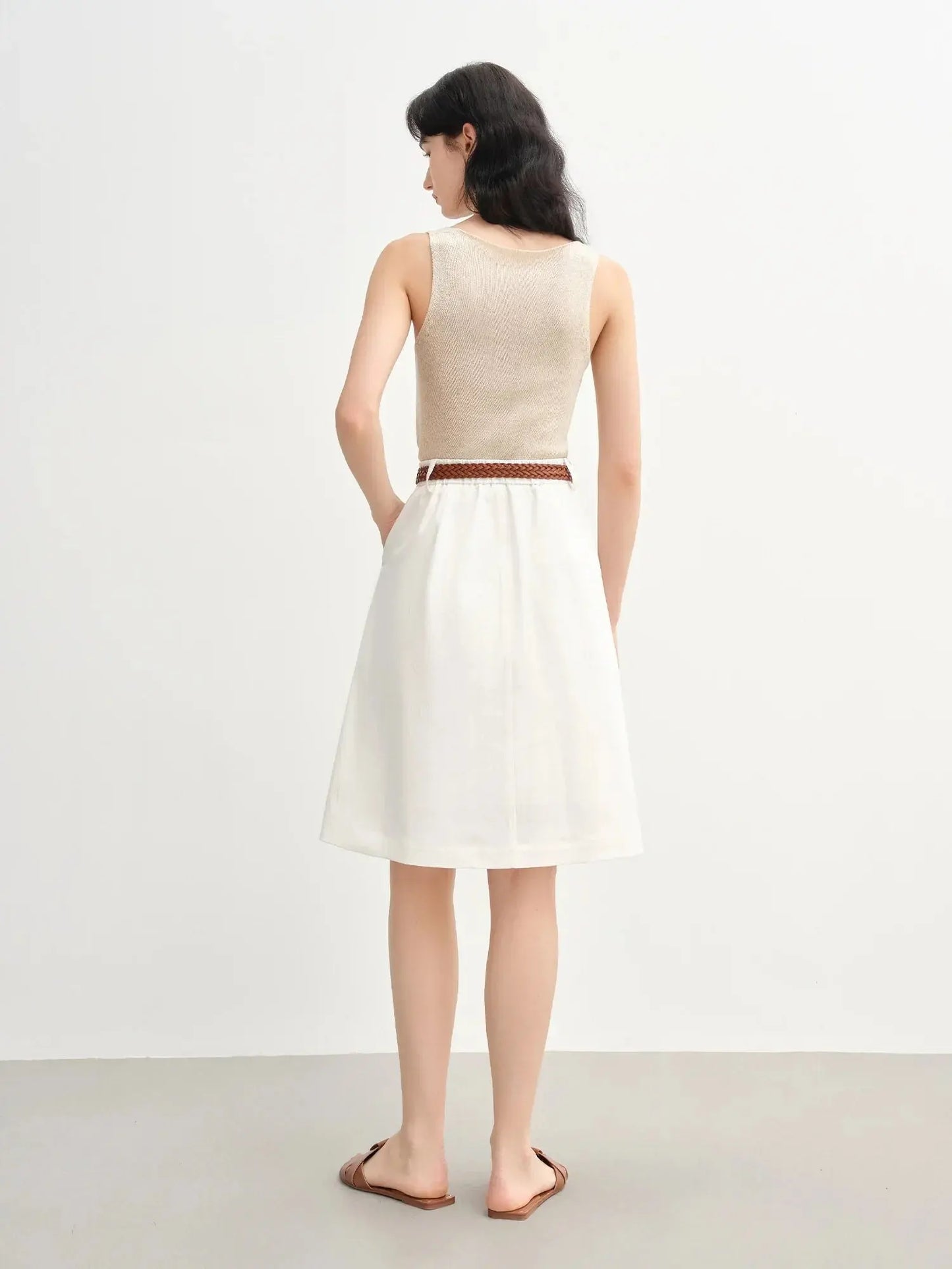 Chic French Style Pleated Mini Skirt