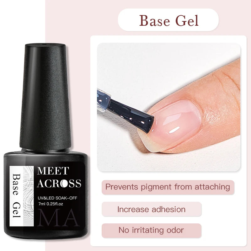 MEET ACROSS 7ml Reflective Glitter Gel Nail Polish Glitter Reflective Effect Semi Permanent UV LED Nail Art Gel Varnish Manicure
