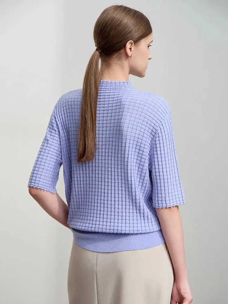 Elegant Mock Neck Slim Knit Sweater