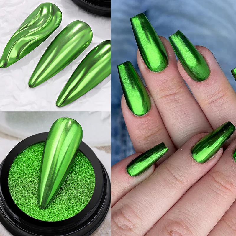 1Box Moonlight Nail Powder Silver Fine Glitter Metallic Effect Pigment UV Gel Polish Dust Aurora Nail Decorations