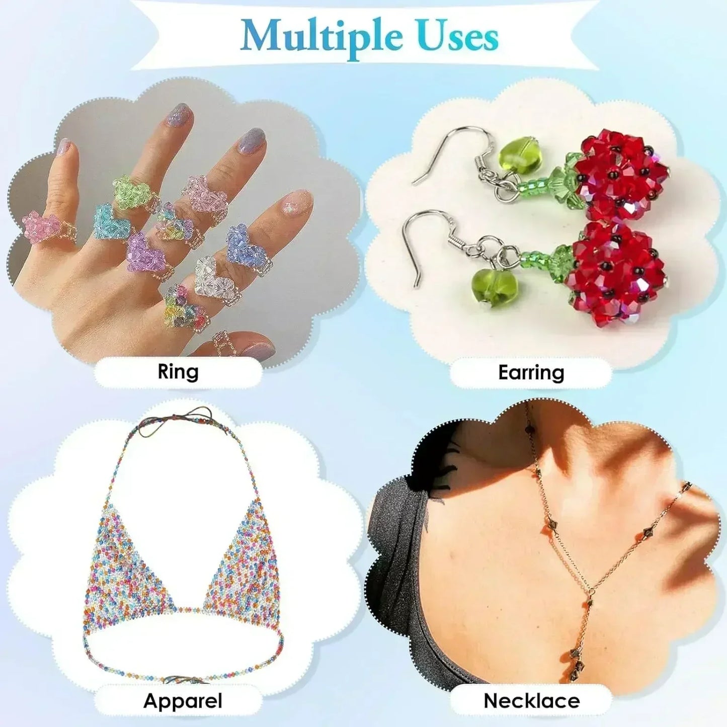 100pcs Multicolor Crystal Bicone Shaped Beads Loose Spacer Glass Beads for Jewelry Making Bracelet Necklace Earring Accessories