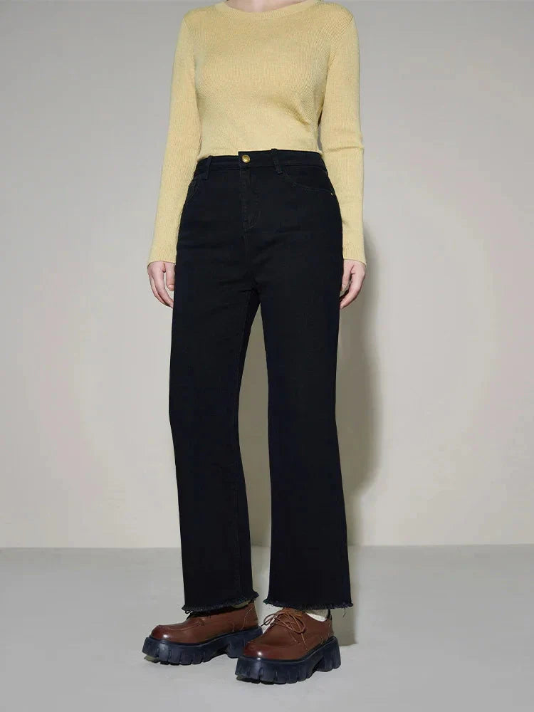 Women’s High Waist Fleece-Lined Winter Jeans