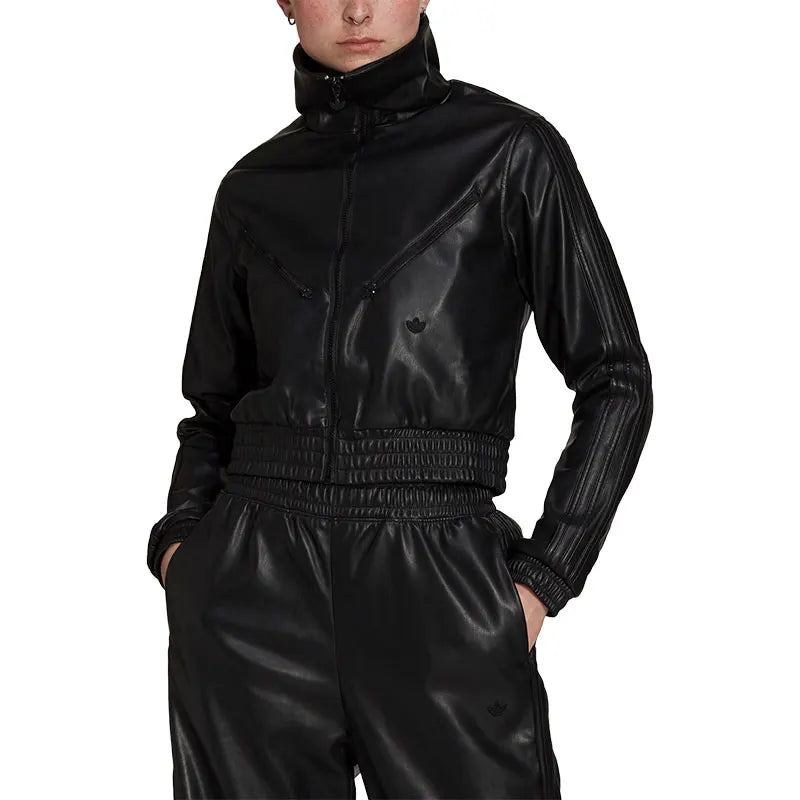 Adidas Originals Womens Trefoil Leather Short Sport Jacket H66349