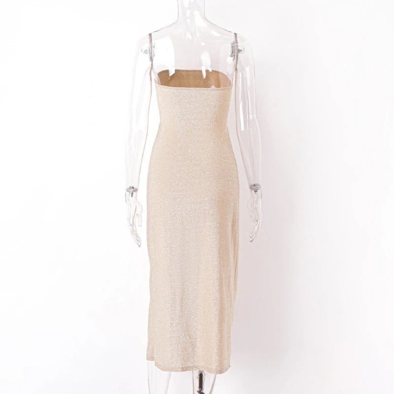 Fashion Women's Sexy Dress Sleeveless Sequined Patchwork Slimming Casual Club Party Wrapped Dress Summer Streetwear