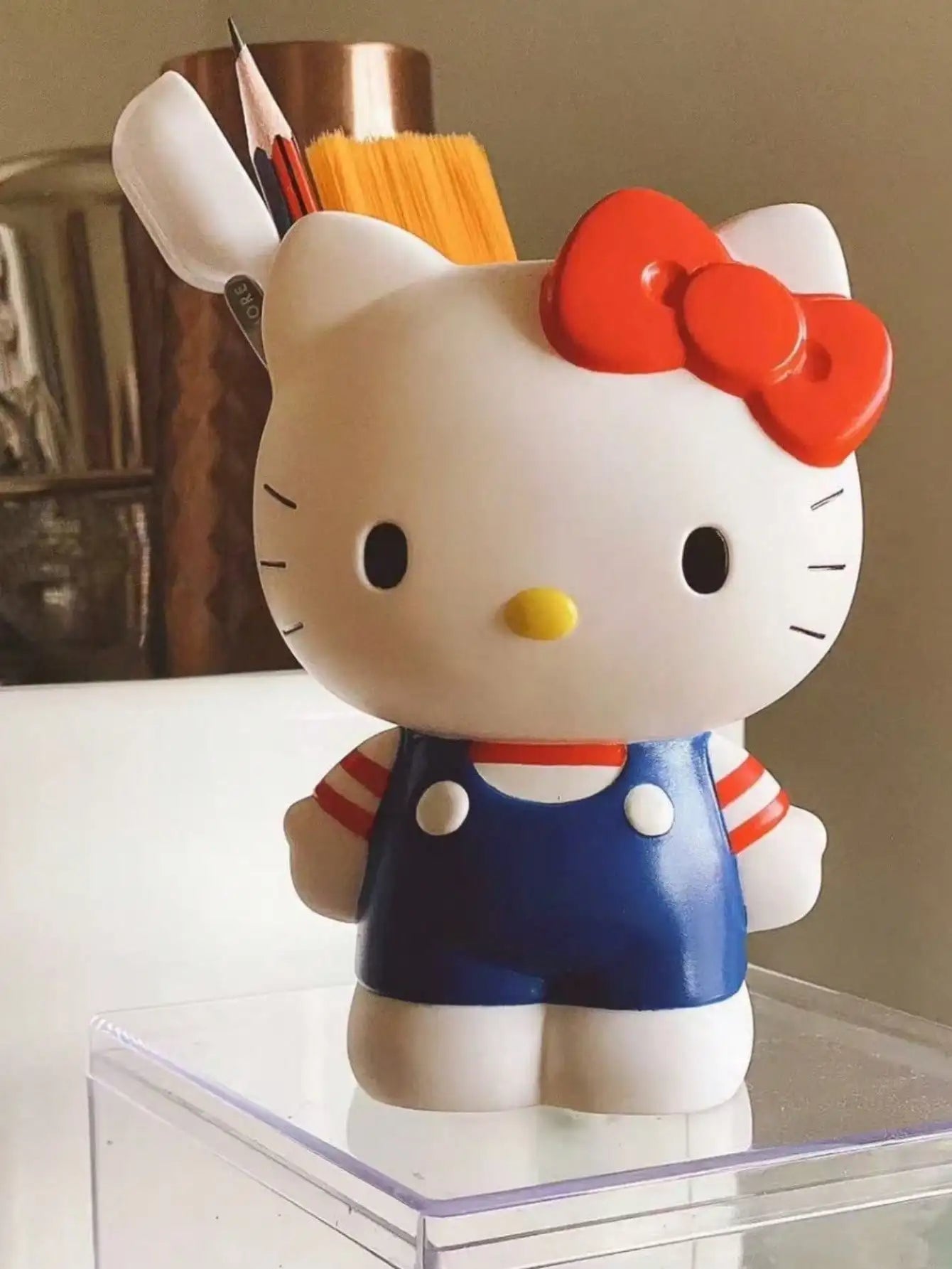 1/pcs Sanrio for hello cute kitty & for My Melody Multifunctional Storage Case - Lightweight PVC, Cartoon Desktop Organizer