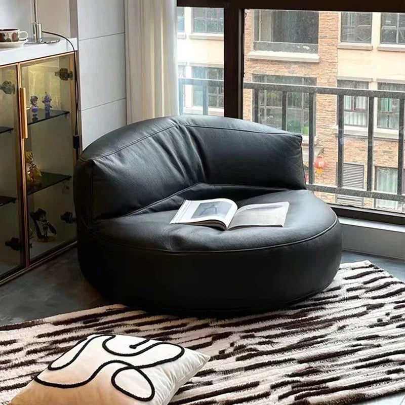 Lazy Sofa Reclining Couch Half Moon Sofa  Bedroom Tatami Seat Small Apartment Bean Bag Set Living Room Furniture Nordic Simple