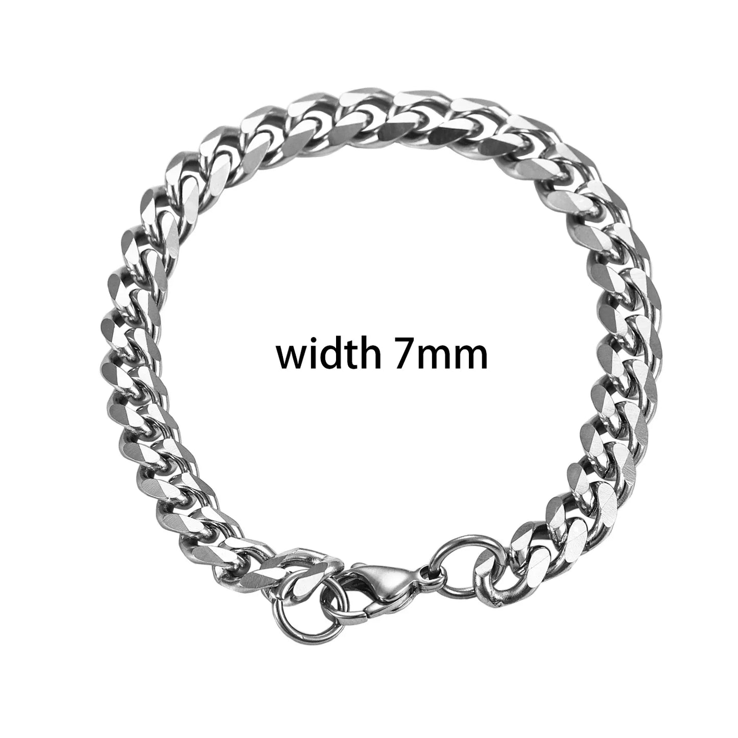 Thickness 3.6/5/7/9mm Men's Stainless Steel Cuban Bracelet Gold and Silver Color Punk Hip Hop Fashion Jewelry