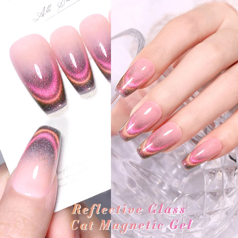 BORN PRETTY 10ml Rainbow Auroras Cat Magnetic Gel Nail Polish Holographics Nail Gel for Manicure Design Varnis Semi Permanent