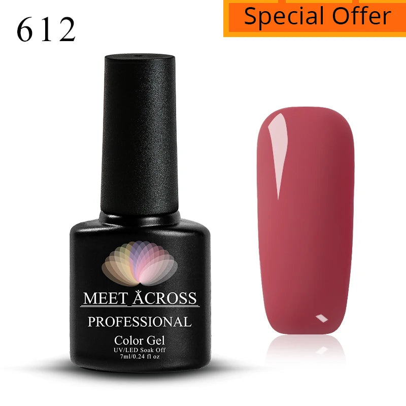MEET ACROSS 7ml Reflective Glitter Gel Nail Polish Glitter Reflective Effect Semi Permanent UV LED Nail Art Gel Varnish Manicure