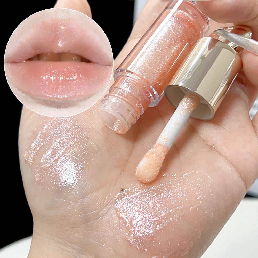 Moisturizing Sparkling Glitter Lip Gloss Lasting Waterproof Fine Shimmer Water-glossy Liquid Lipstick Sexy Lips Makeup Cosmetics