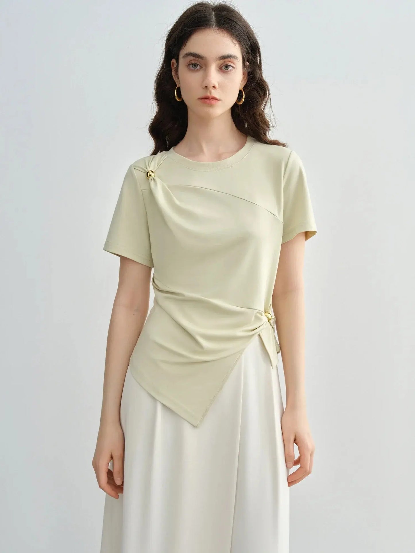 Chic Minimalist Short-Sleeve Top