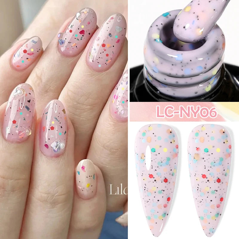 LILYCUTE 7ml Neon Reflective Nail Gel Polish Dark Flash Glitter Effect Fluorescent Gel Soak Off UV Gel Summer Nail Art Varnish