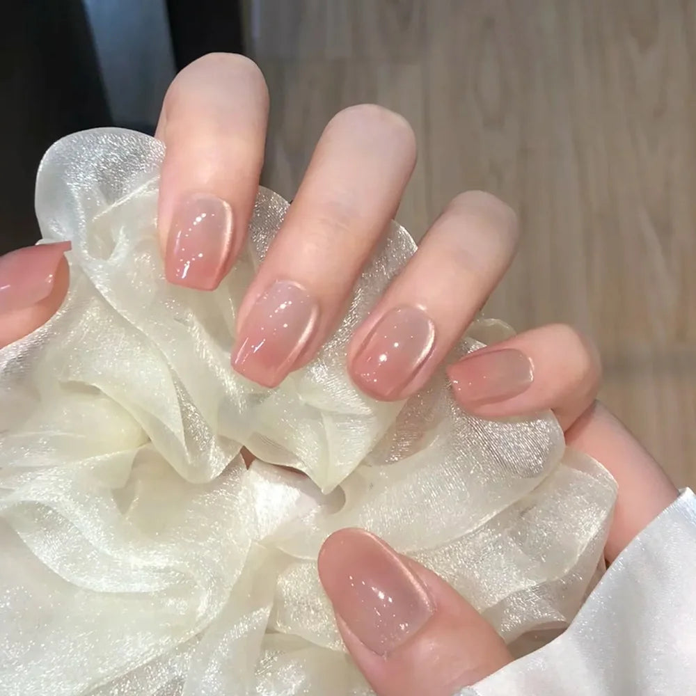 24pcs Colorful Square Press on Nails Gradient False Nails Simple Wearable Stick-on Nails Fake Nail Накладные Ногти 네일팁 Uñas