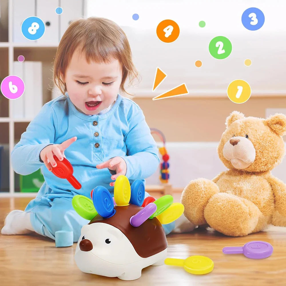 Hedgehog Montessori Educational Toy Fine Motor Toys for Toddlers Learning Counting & Training Develop Concentration Sensory Gift