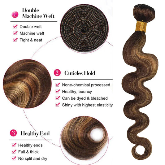 14A Highlight Bundles Human Hair 100% Unprocessed Brazilian Ombre Body Wave Bundles Raw Hair Bundle Weave Extensions Deals