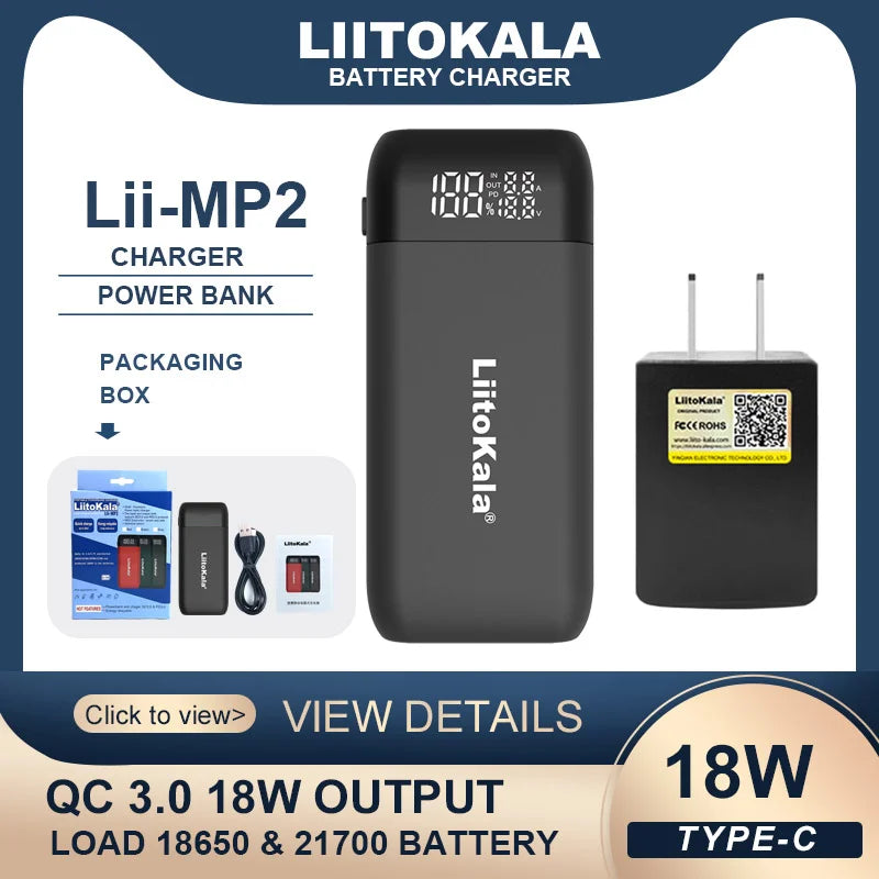 LiitoKala Lii-MP2 Battery Charger & Power Bank-6