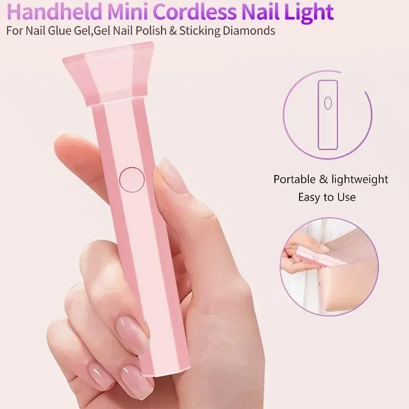 Portable Nail Dryer Lamp UV LED Nail Light Quick Drying Light for Curing All Nail Gel Rechargeable Home Manicure Tools