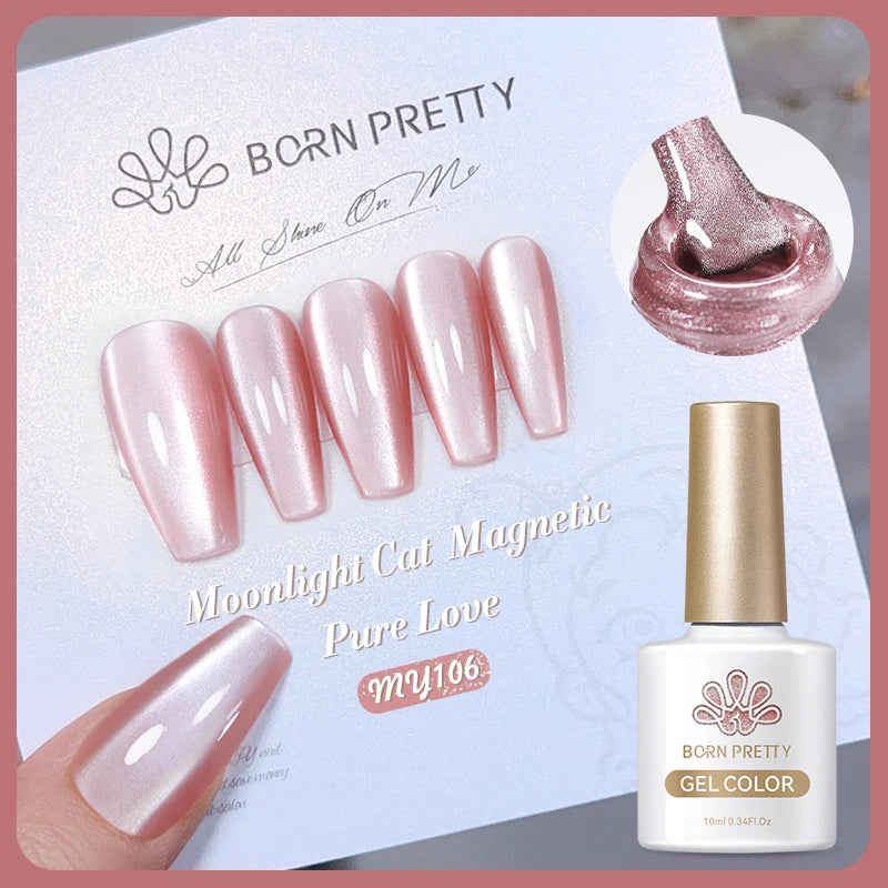 BORN PRETTY 10ml Rainbow Auroras Cat Magnetic Gel Nail Polish Holographics Nail Gel for Manicure Design Varnis Semi Permanent