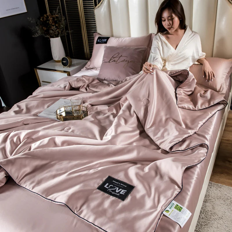 Summer Mulberry Ice Silk Comforter Duvet Insert Luxury Blanket