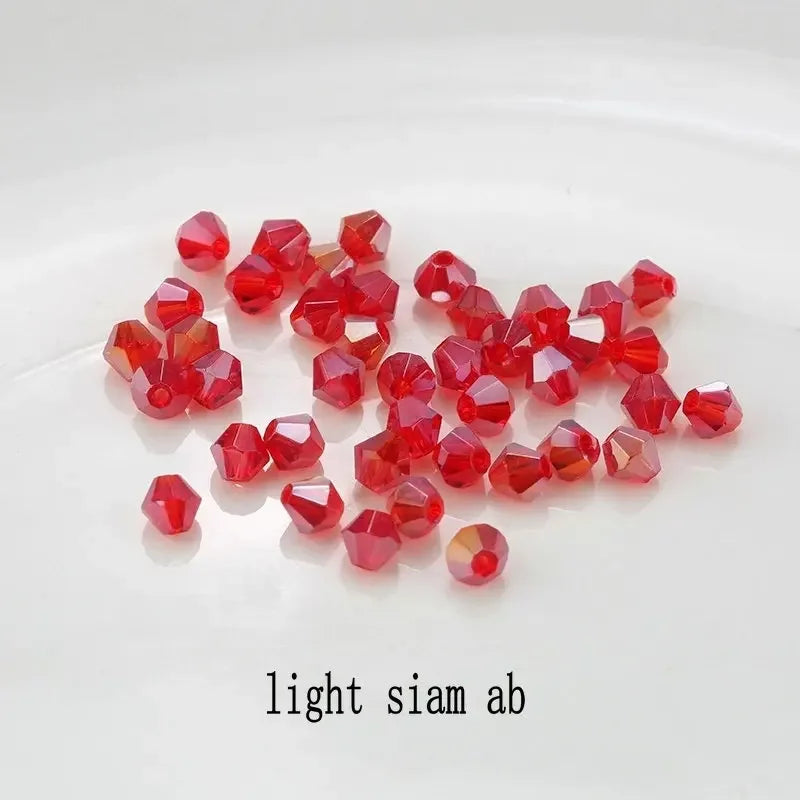 200pcs Glass Bicone Beads 4mm Crystal Beads Jewelry Making Supply for DIY Projects, Bracelets, Necklaces, Earrings