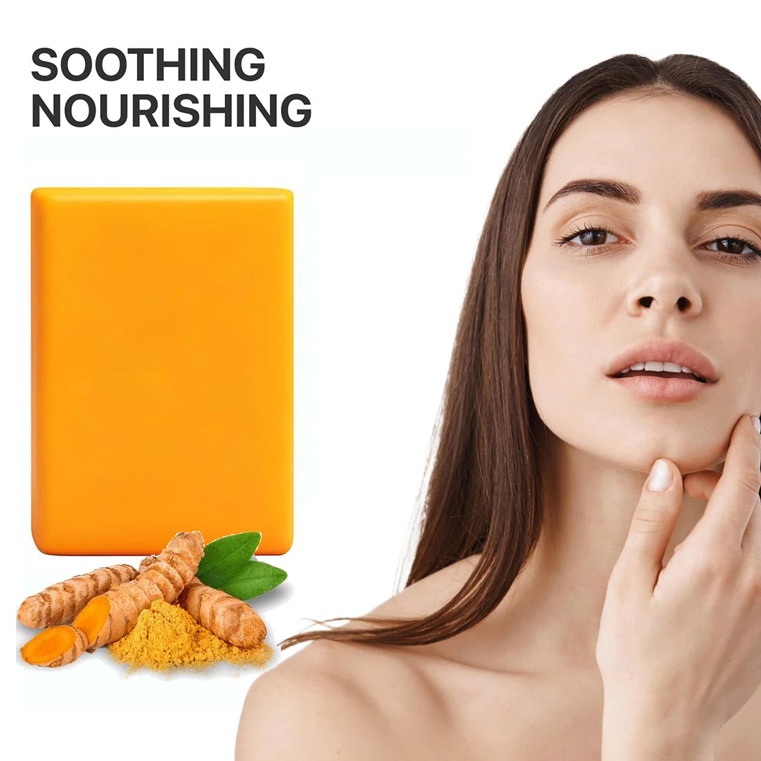 Turmeric Glow Soap Bar for Face ＆ Body with Shea Butter, Brighten Hydrating Body Wash & Face Wash for Dark Spots, Even Skin Tone