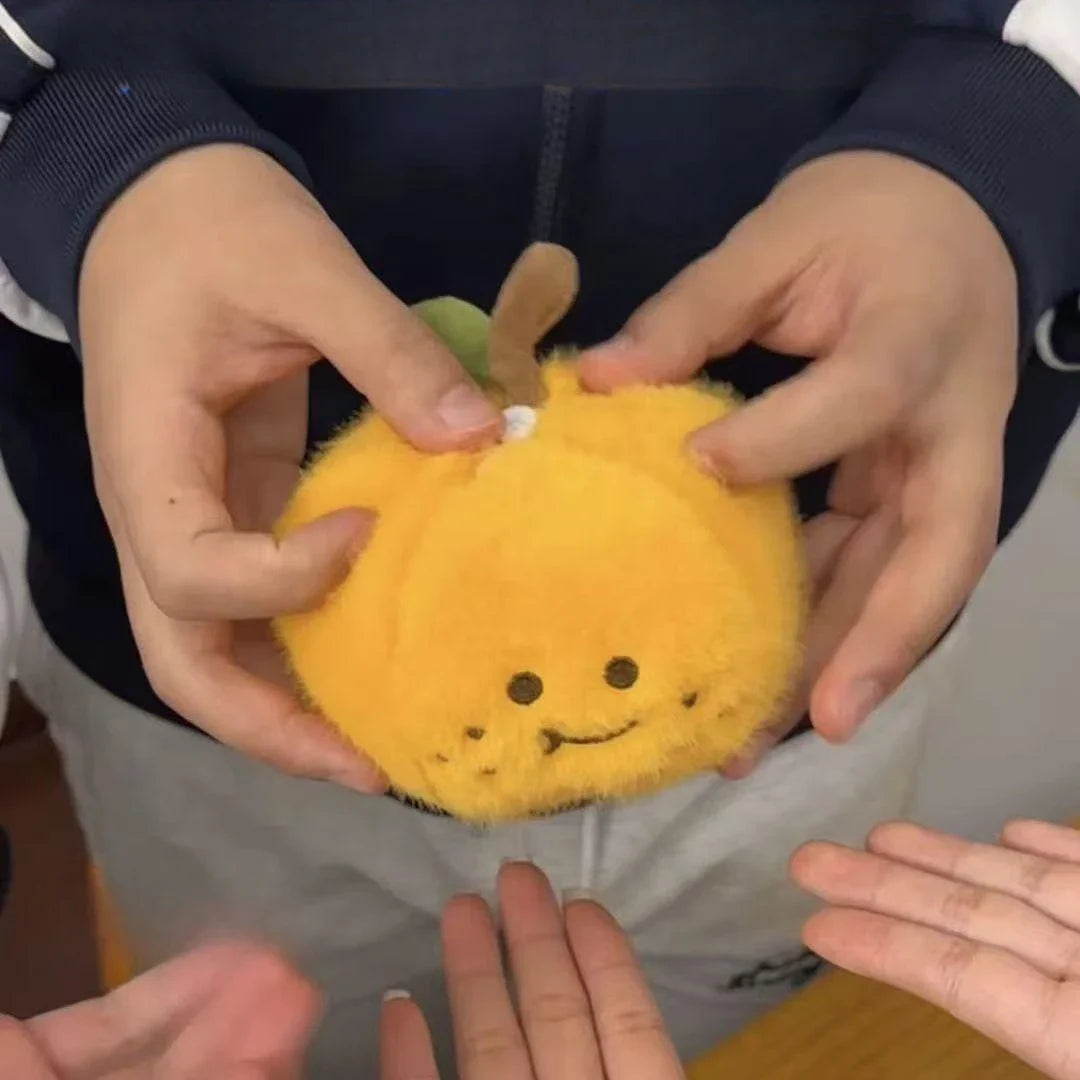 12cm Peelable Orange Plush Keychain – Soft Fruit Segment Stuffed Toy Backpack Pendant, Cute Cartoon Food Gift