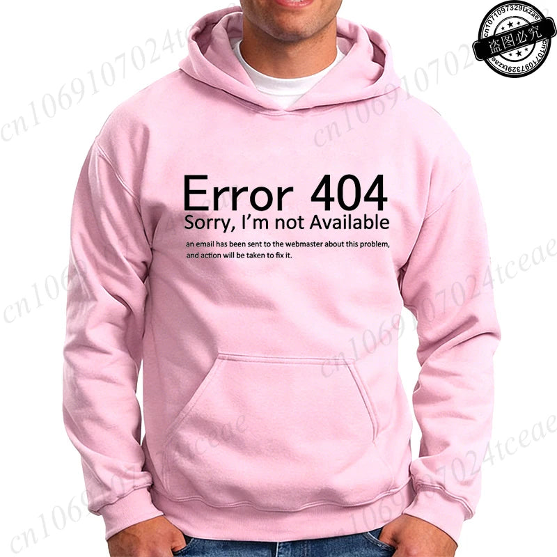 Funny 404 Error Coding Print Men Women Hoodie Casual Clothing Geek Programmer Hoodies Fashion Personality Sweatshirt Cerveza Top