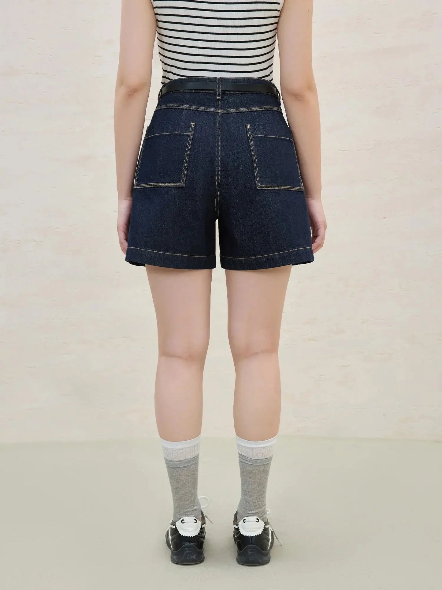 High-Waist Plus-Size Denim Shorts for Summer