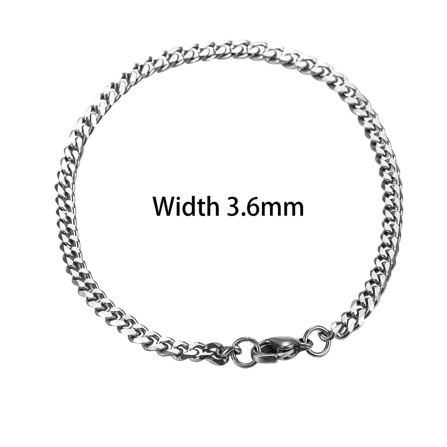 Thickness 3.6/5/7/9mm Men's Stainless Steel Cuban Bracelet Gold and Silver Color Punk Hip Hop Fashion Jewelry