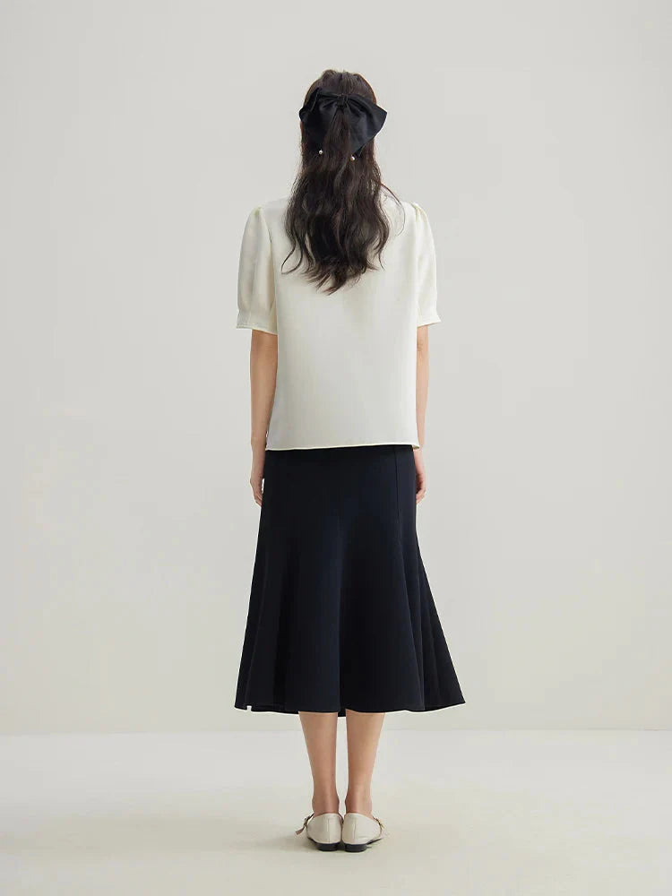 Women’s V-Neck Chiffon Shirt Elegant Slimming Summer Top