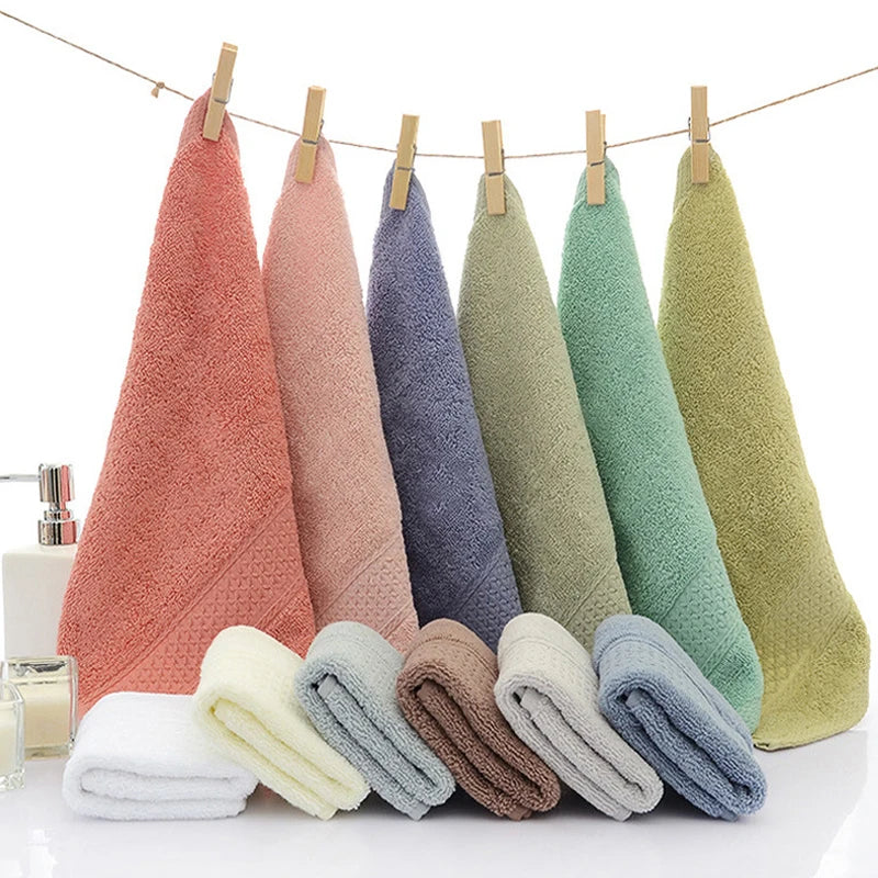 100% Cotton Adult Thickened Durable Towel  Soft Quick Dry  Absorbent Solid color Face Towel  bath household cotton face towel