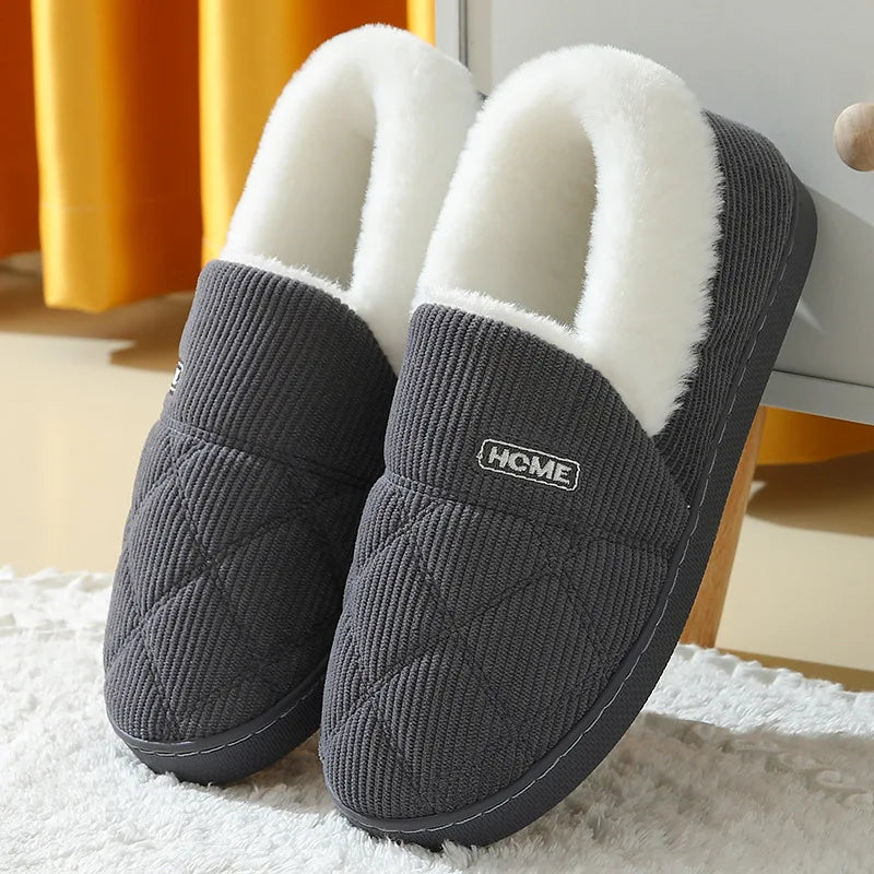 2025  New Soft Sole Slippers For Women Winter Fashion Women Fur Slippers Fuzzy Plush Men Slippers Warm Furry Women Cotton Shoes