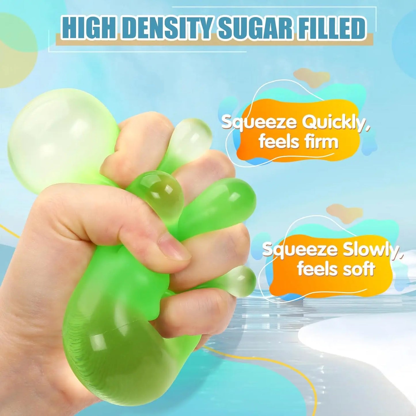 Stress Cube Squishy Fidget Toys | High Density Gel Filled Sensory Calming Toys