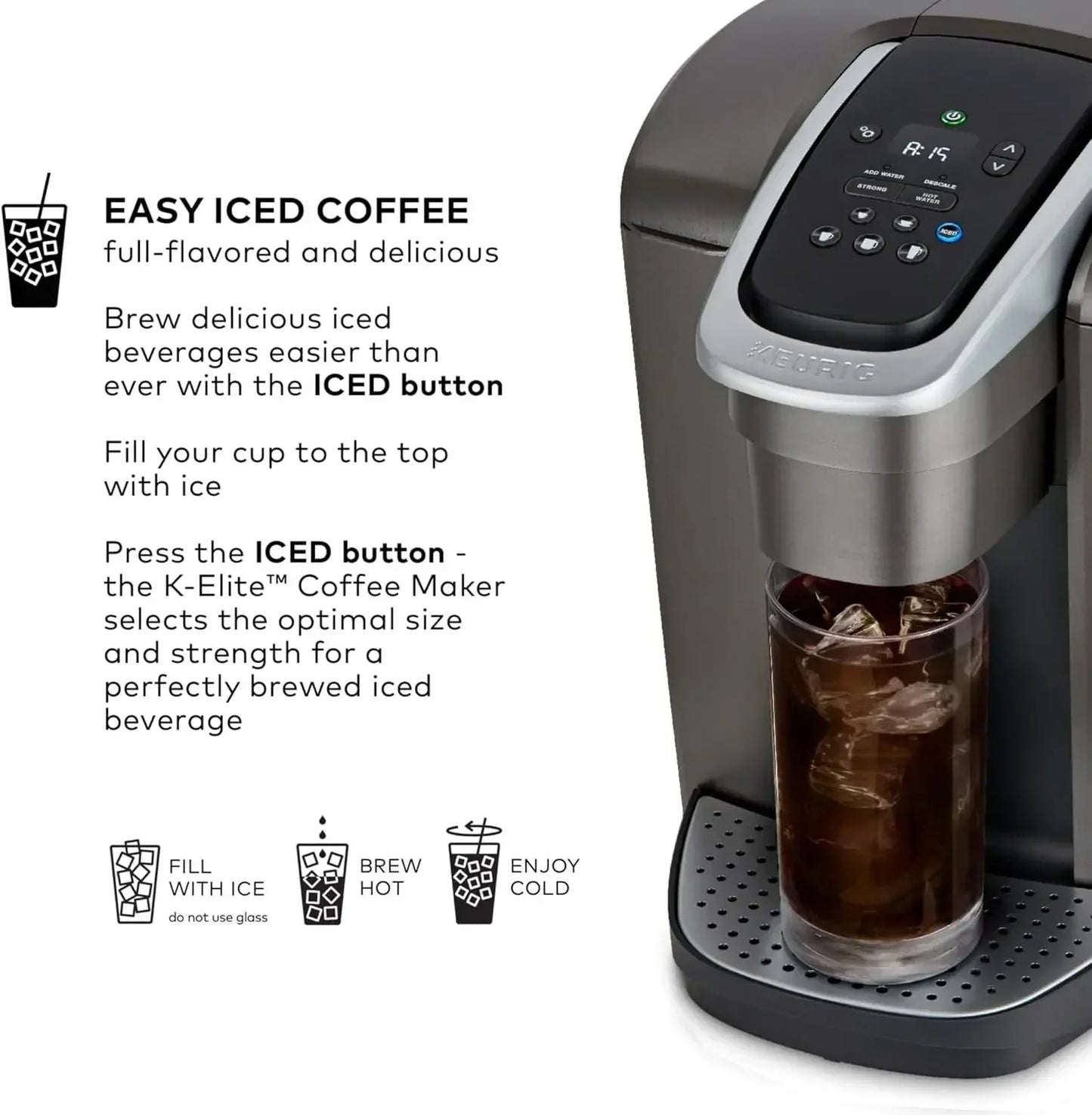 Single Serve K-Cup Pod Coffee Maker, with Strength and Temperature Control, Iced Coffee Capability, 8 To 12oz Brew Size-4