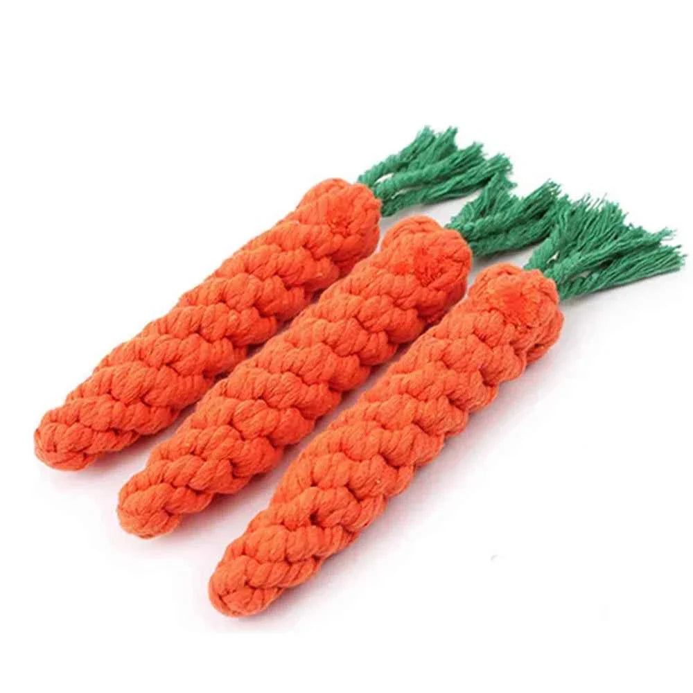 Carrot Rope Dog Chew Toy for Dental Health