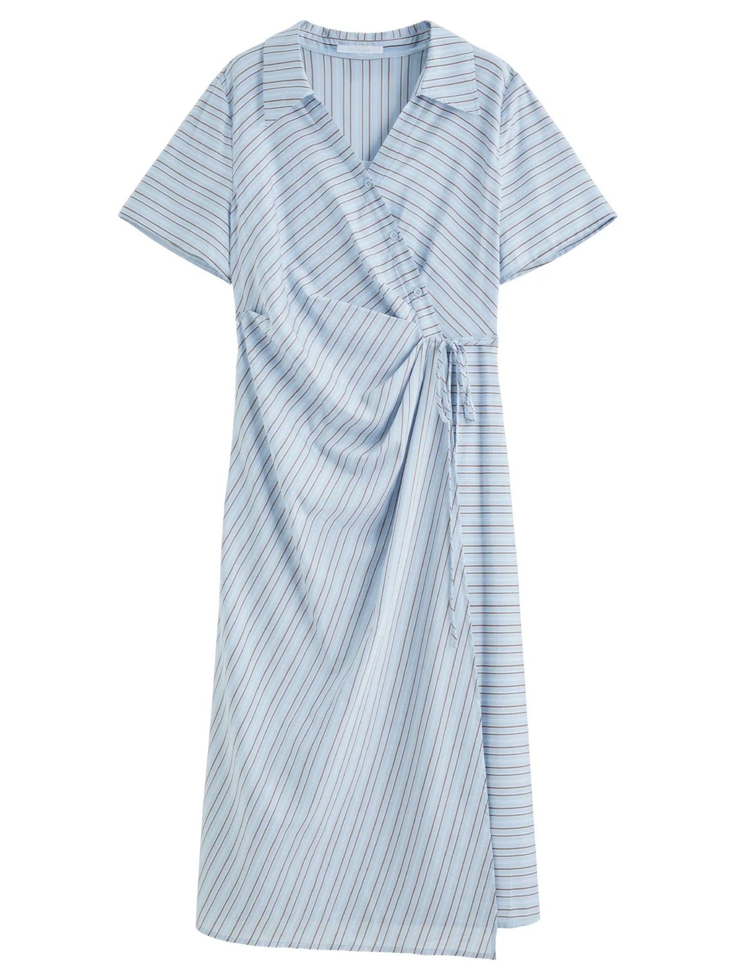 Surplice Midi Shirt Dress Summer Office & Casual