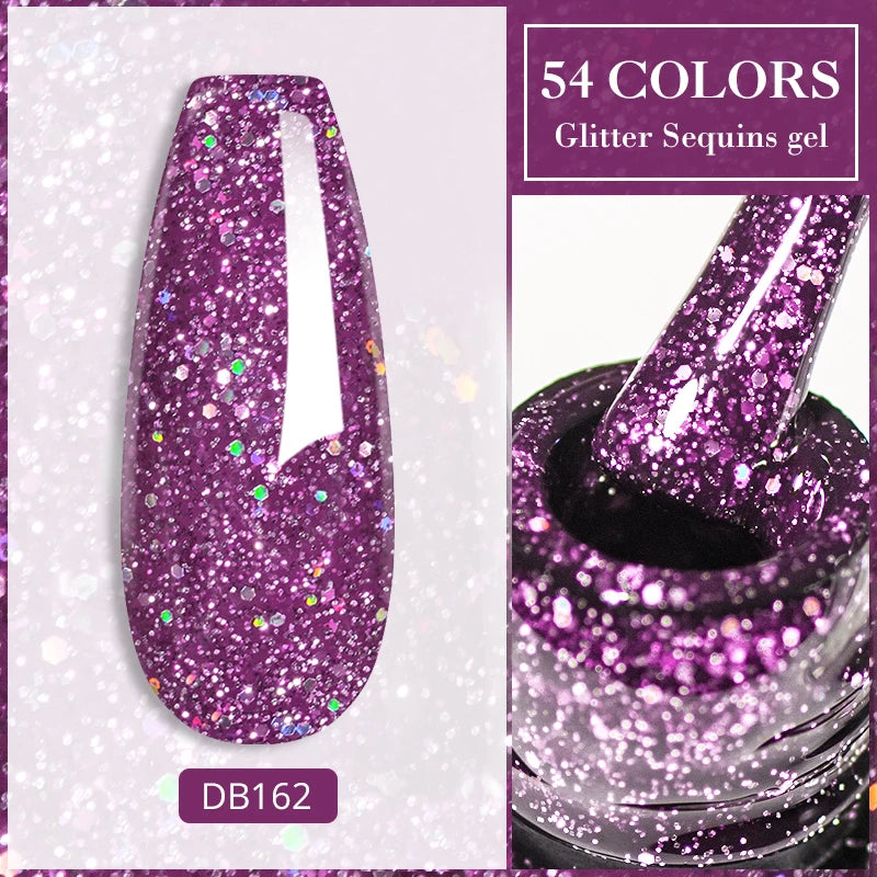 Mtssii 7ml Neon Snowflake Gel Nail Polish Fluorescent Gel UV LED Semi Permanent Glitter Snow Sequins Nails Art Design Varnishes